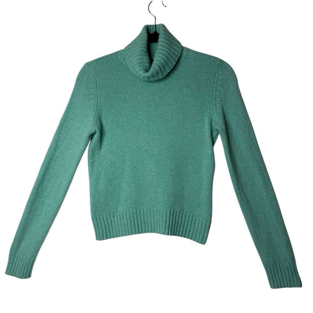 Daniel Bishop Light Green Cashmere Turtleneck Sweater Sz S Preppy, Collegiate